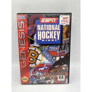 ESPN National Hockey Night (Sega Genesis, 1994) W/Manual & Registration Card